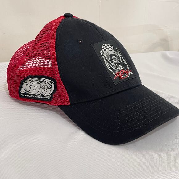 Kyle Busch Motorsports Fan Club Cap Snapback Trucker Hat Red Black Auto Racing - Picture 8 of 9